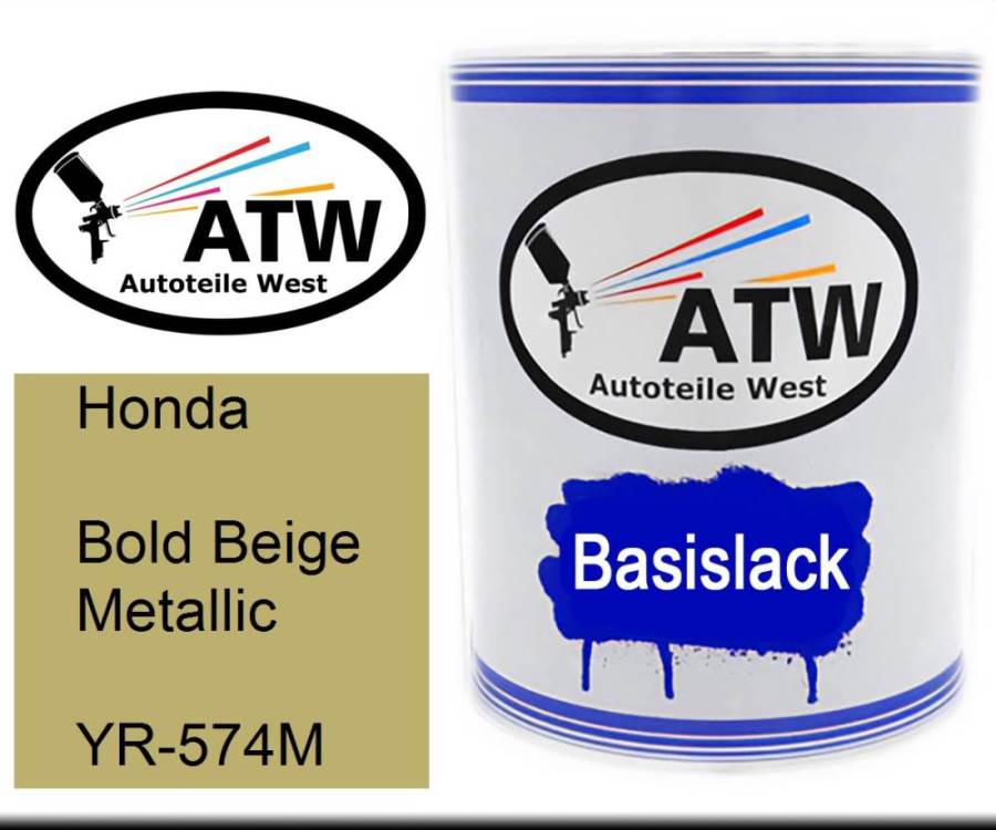 Honda, Bold Beige Metallic, YR-574M: 1L Lackdose, von ATW Autoteile West.